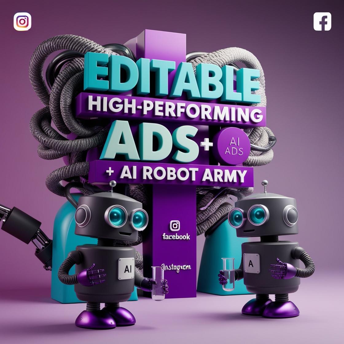Editable (Canva) High-performing Meta Ads + AI Robot Army - Essential Starter £49.99
